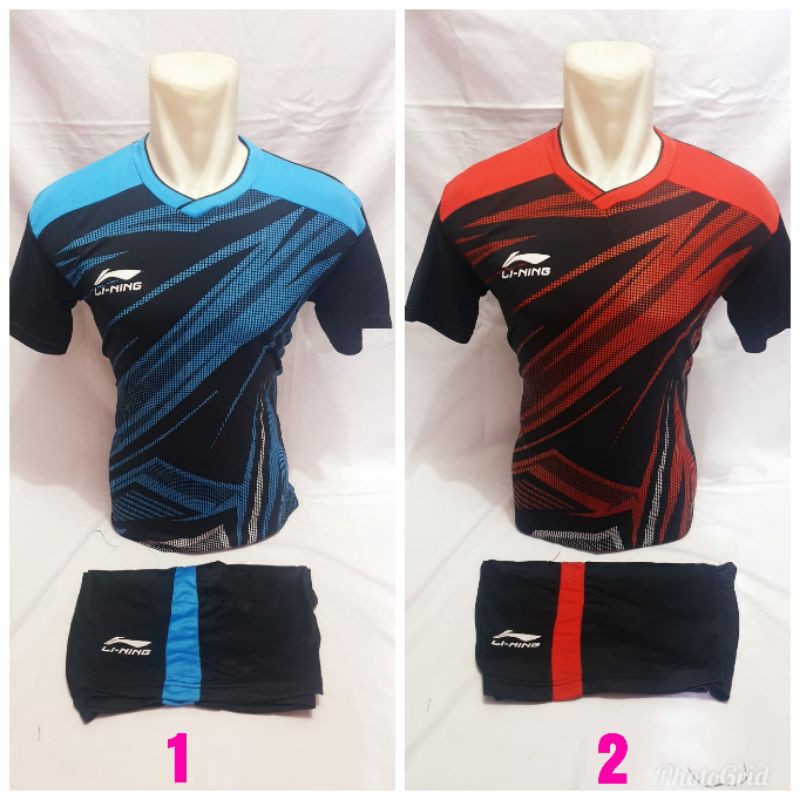 baju olahraga lining kaos bulutangkis setelan badminton