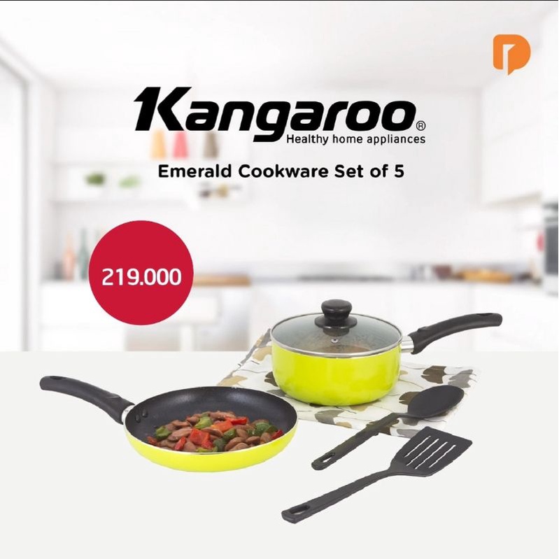 Kangaroo Emerald Cookware Set Teflon
