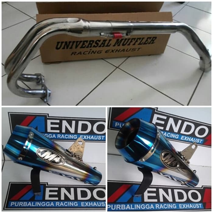 Knalpot Racing M4 Blue Fire Fullsystem Ninja 250 R/Fi