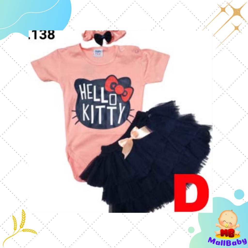 BAJU BAYI PEREMPUAN 0 6 12 Bulan Setelan JUMPER Bayi Perempuan ROK LUCU Hello Kitty