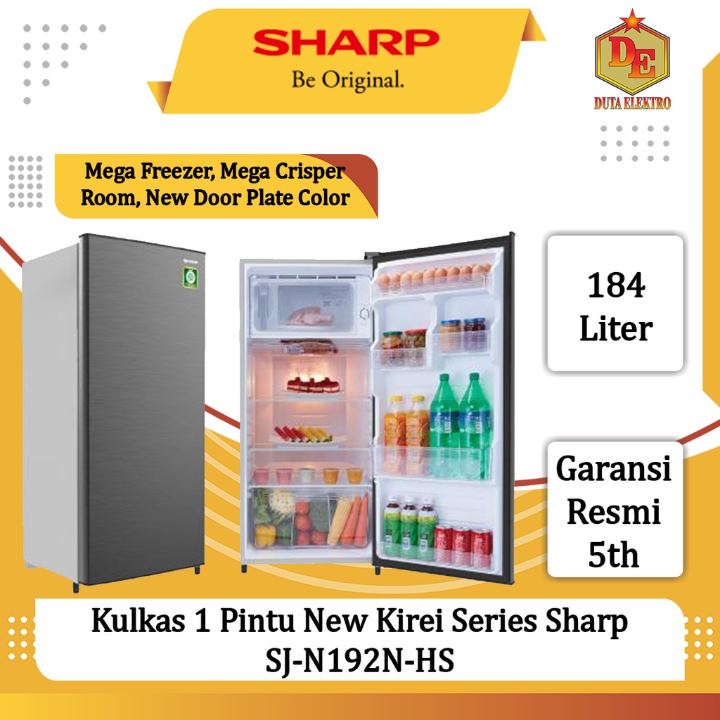 Kulkas 1 Pintu Sharp SJN 192 NHS New Kirei Series