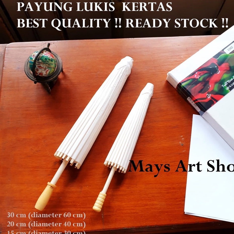Jual Payung Kertas Putih V-Tec Diameter 30 40 60 cm / Vtec Payung Lukis