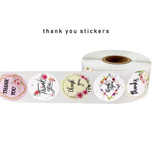 Label Stiker Thank You Bunga 8 motif 500 pcs Stiker Murah Label Thank You Tempelan Terima Kasih