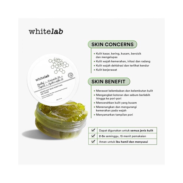 [60GR] [BPOM] Whitelab Heartleaf Skin Purifying Gel Mask 60GR | Masker Wajah_Cerianti