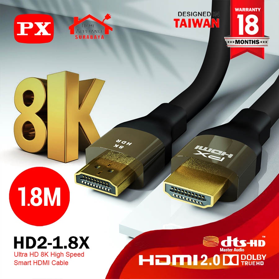 HDMI Kabel 2.1 High-Speed 8K HDR Smart HDMI Cable 1.8M PX HD2-1.8X