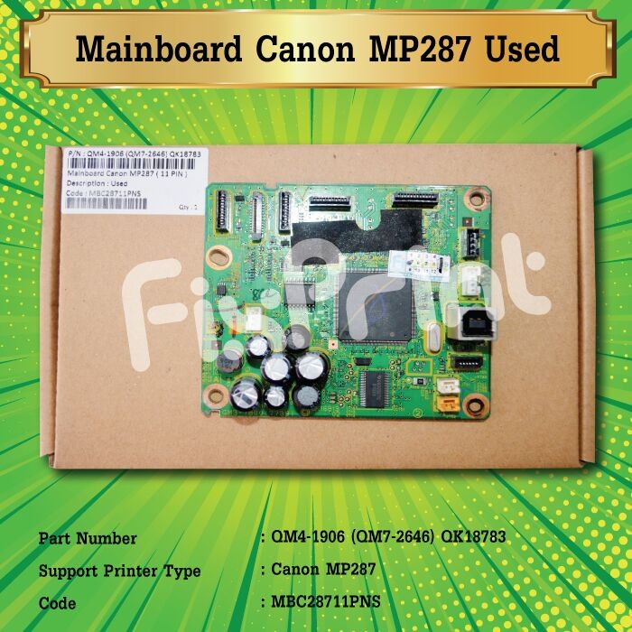 Mainboard Printer Canon MP287 Board Motherboard Pixma MP287 MP 287 Bekas Bergaransi 30 Hari