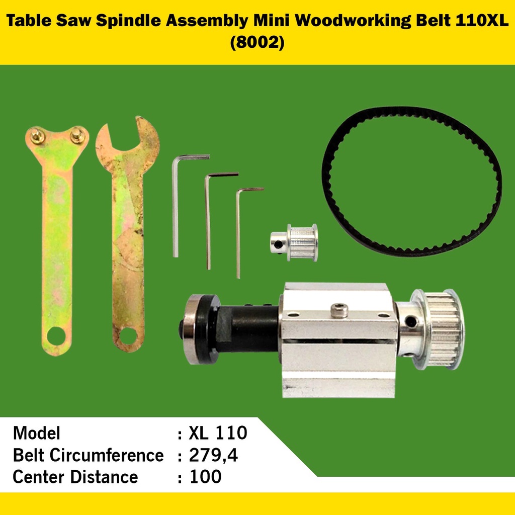 Table saw spindle assembly Mini woodworking Belt 110XL (8002)