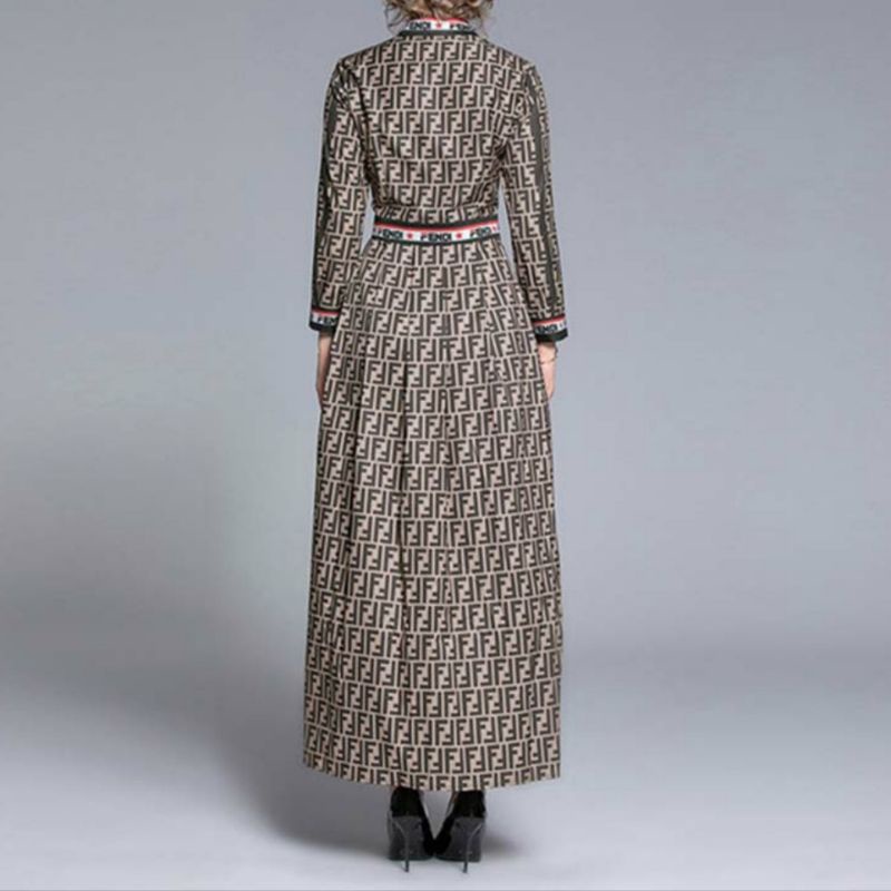 MDLV ~ 06620 Fendirica Shirt Maxi Dress Pendi Premium Long Dress Import Dress maxi Fashion Import