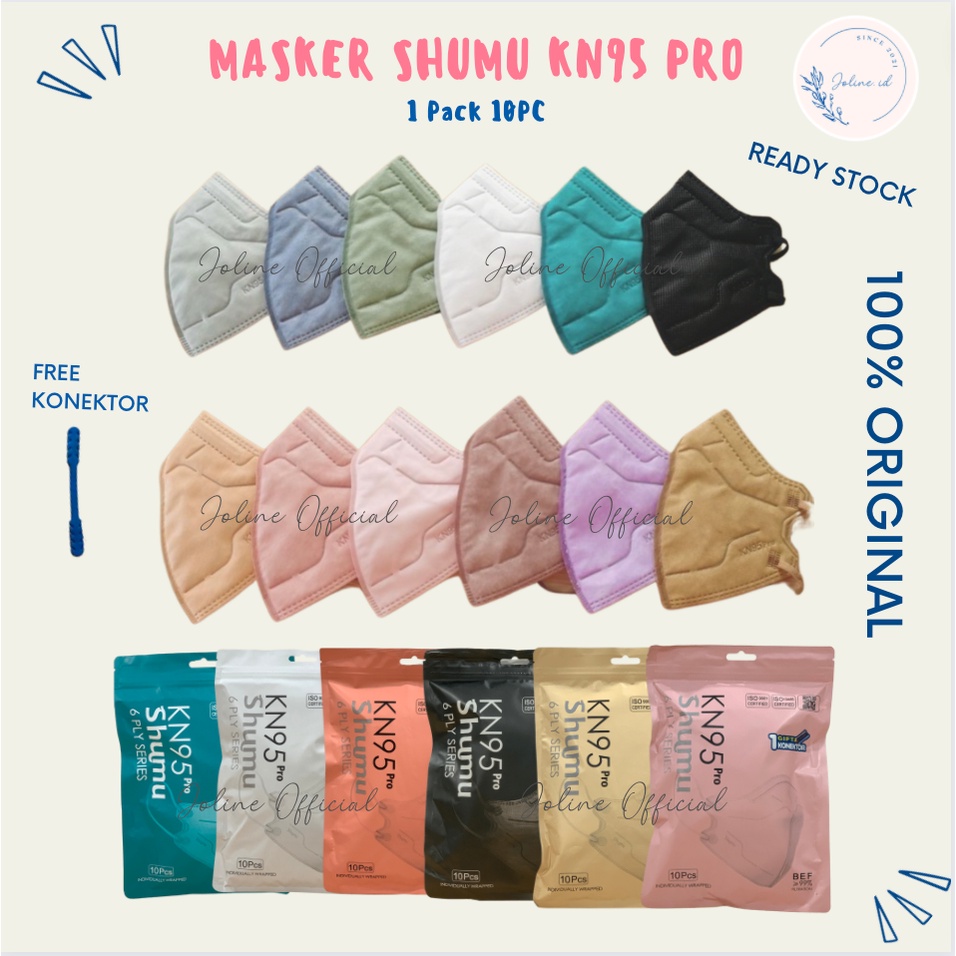 MASKER SHUMU KN95 PRO 6PLY ISI 10PCS WARNA WARNI PREMIUM SERIES / SHUMU KN95 PRO 6PLY TEBAL EMBOS KEMENKES ORIGINALL!!!