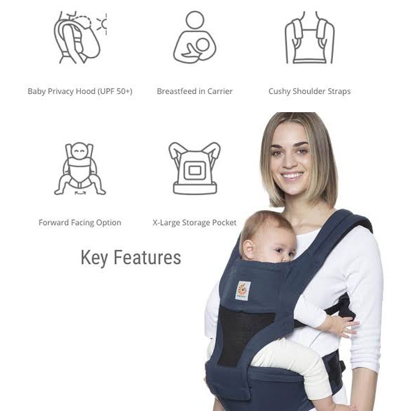 Ergobaby Hip Seat Cool Air Mesh Carrier