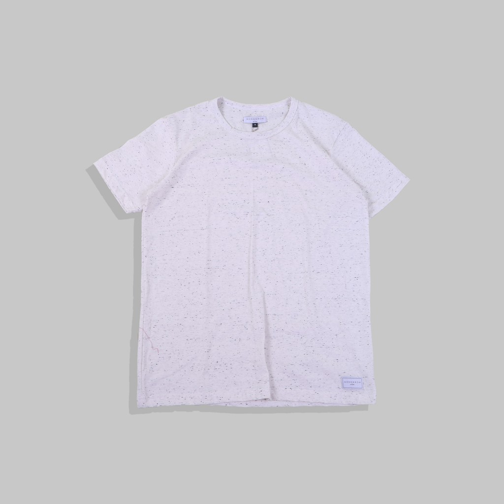 Kaos Pria Cream Polos Bercak Putih Monokrom