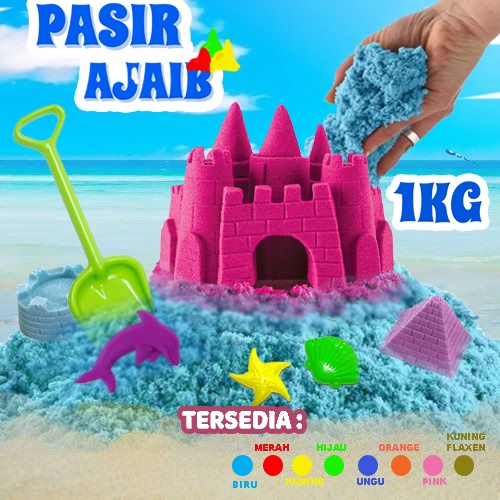 ( BISA COD )Mainan Pasir pasiran Pasir Kinetik Refill 1 KG pasir Ajaib / MAGIC SAND / Play Sand mainan anak