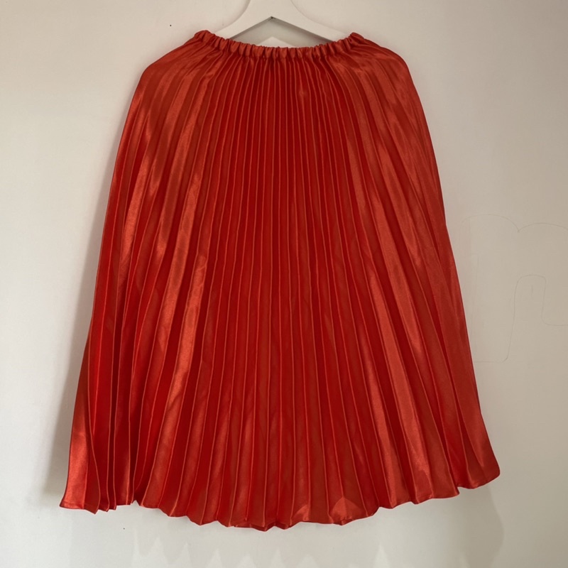 Pomelo Orange Pleated Skirt