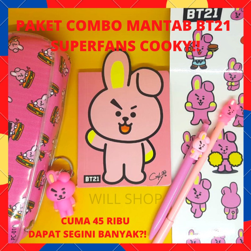 

[jkhu] BARU! PAKET ALAT TULIS UNTUK SUPERFANS BT21 KARAKTER COOKY JUNGKOOK BTS BANGTAN BOYS READY