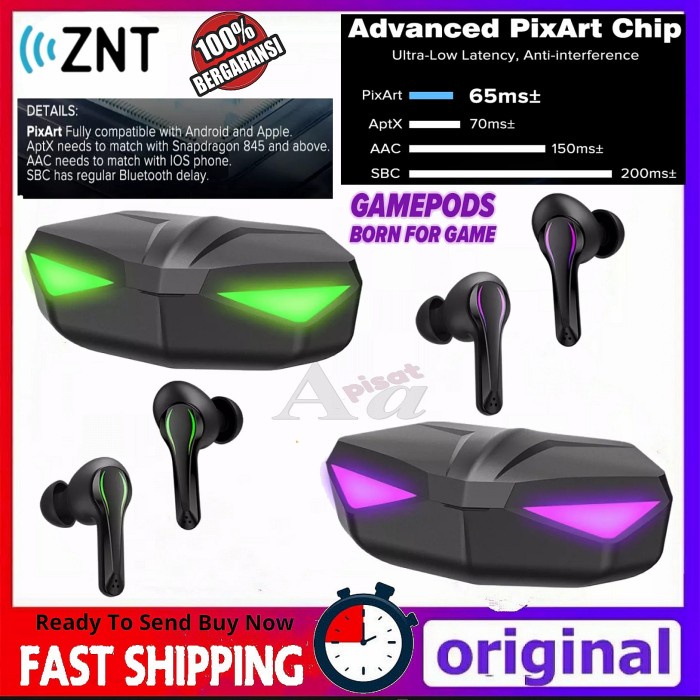 Ds2011Gfgt01 Original Znt Gamepods Tws Gaming Earphone Bluetooth Pixart Chip 5024114F