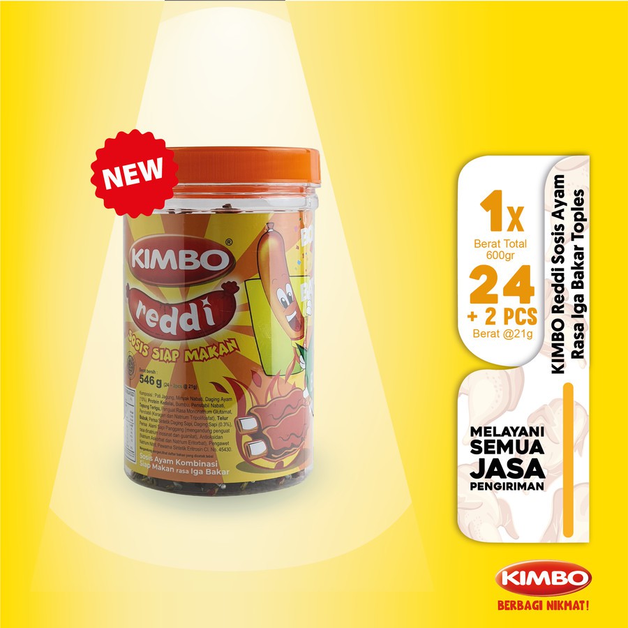 KIMBO reddi Sosis Rasa Iga Bakar 1 Toples isi 26 pcs