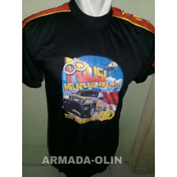 kaos kombinasi polisi hitam | kaos dalaman dewasa POLISI HITAM