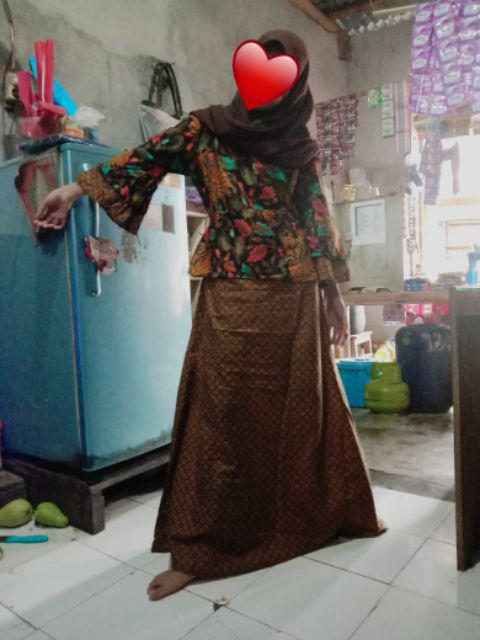 Ms Gamis Batik Sriwedari Maxi Bumil/busui Katun Sogan Manggar Padi
