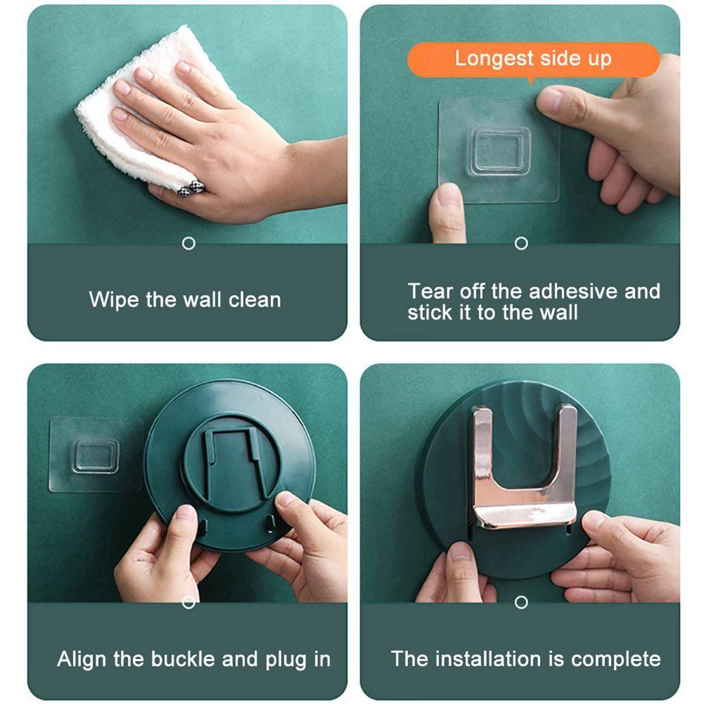 【 ELEGANT 】 Tempat Pengering Rambut Lipat Punch Free Dinding Yang Dipasang Di Rumah Organisasi Perawatan Alat Rak Penyimpanan