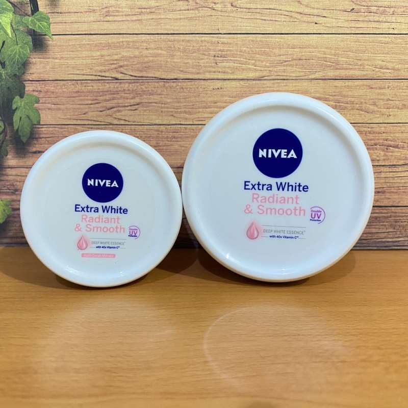 NIVEA Extra WHITE RADIANT  &amp; SMOOTH CREAM Body Care 100 ml / 50 ml / 25 ml - Deep White Essence 40x Vit C &amp; Double UV Protection - Lotion Mencerahkan Kulit tubuh Creme
