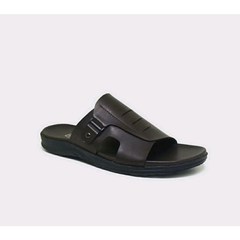 Sandal Kulit Pria Klasik L-ZIO Black Leather Size 38-44 Sendal Cowok Kasual