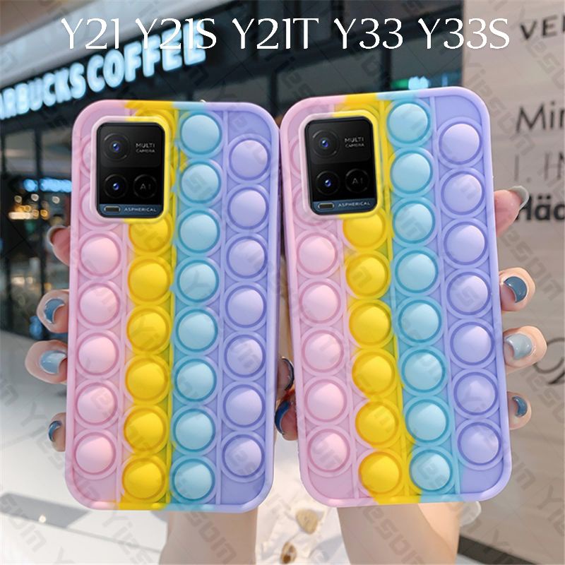 Case Vivo Y21T Y21 Y21S Y33 Y33S casing Pop It Polos terbaru