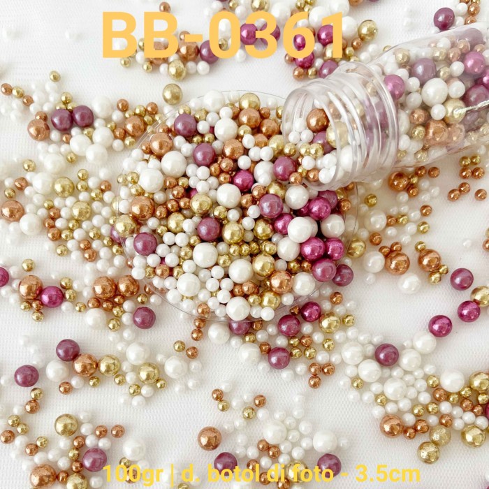 

BB-0361 SPRINKLES SPRINKLE SPRINKEL 100 GRAM MUTIARA PINK GOLD PUTIH BEST SELLER