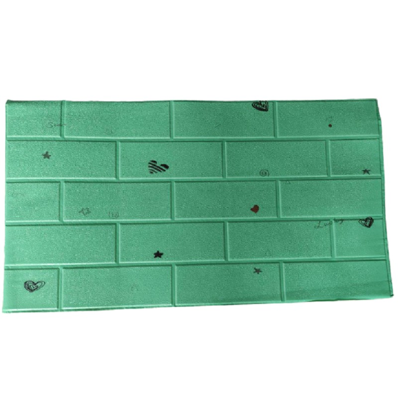 [1KG=24PCS] MGM Wallpaper Dinding Foam 3D Sticker Dinding Bata / Headboard 514 515 517 518-BATA LOVE GREEN