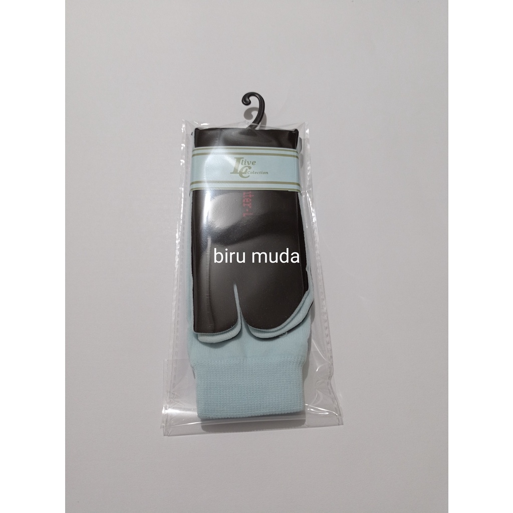 kaos kaki warna jempol telapak hitam/kaos kaki muslimah-biru muda pack