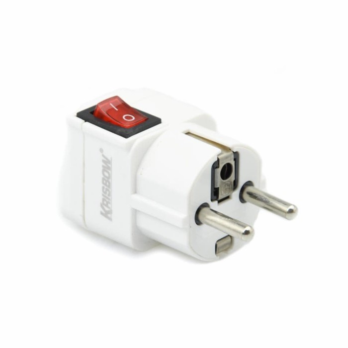 Krisbow stop kontak Steker Arde Adaptor Travel