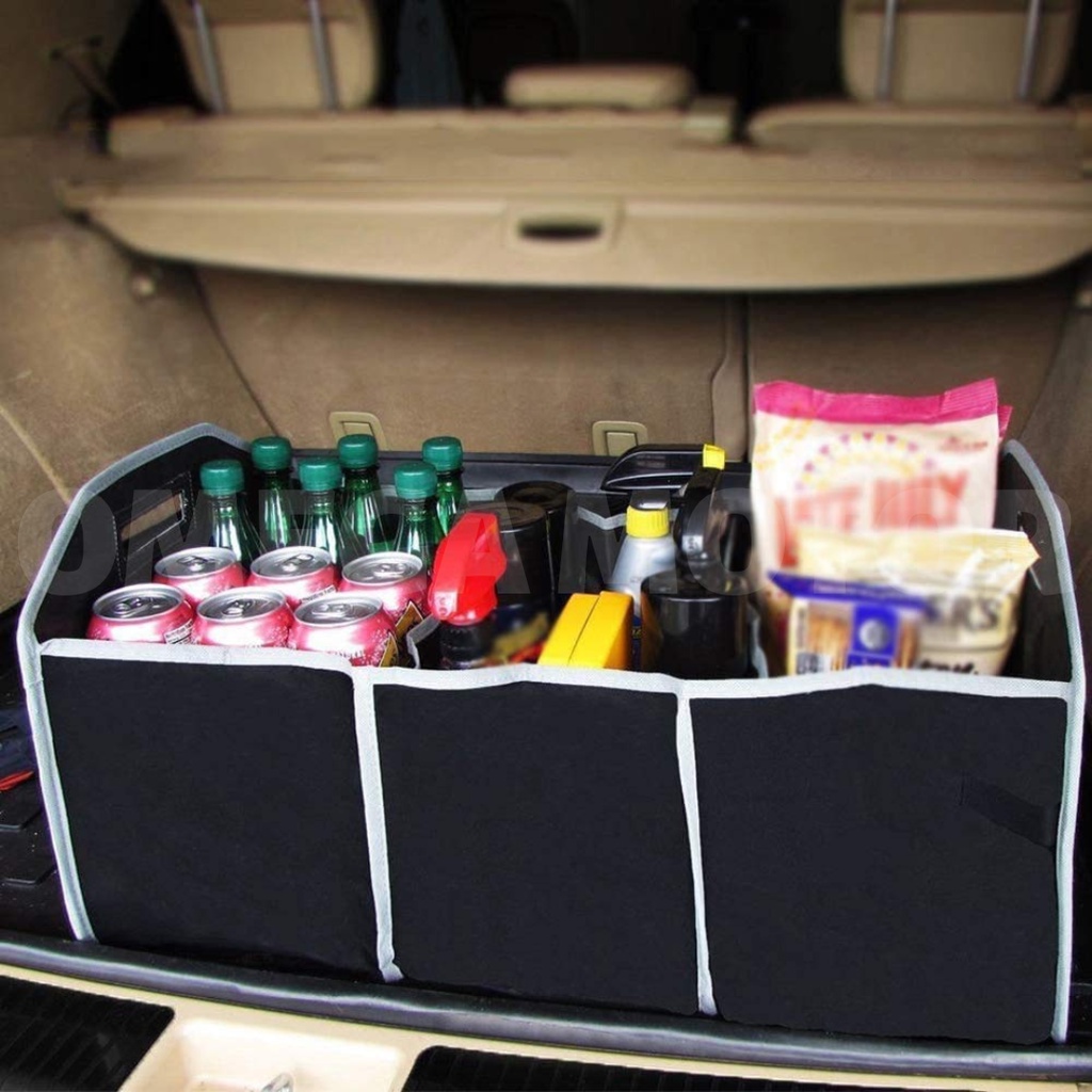 Canvas Car Trunk Organiser Kotak Penyimpanan Bagasi Mobil Waterproof