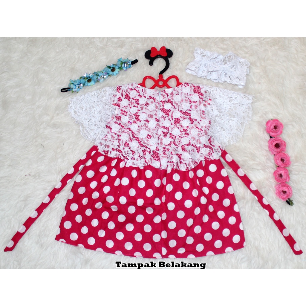 Dress Kids Kelly onde /Promo DIskon Dress Fashion Anak/Terusan Dress Casual Anak+ FREE Bando/ Gaun Pesta Anak Usia 1 - 4 Thn