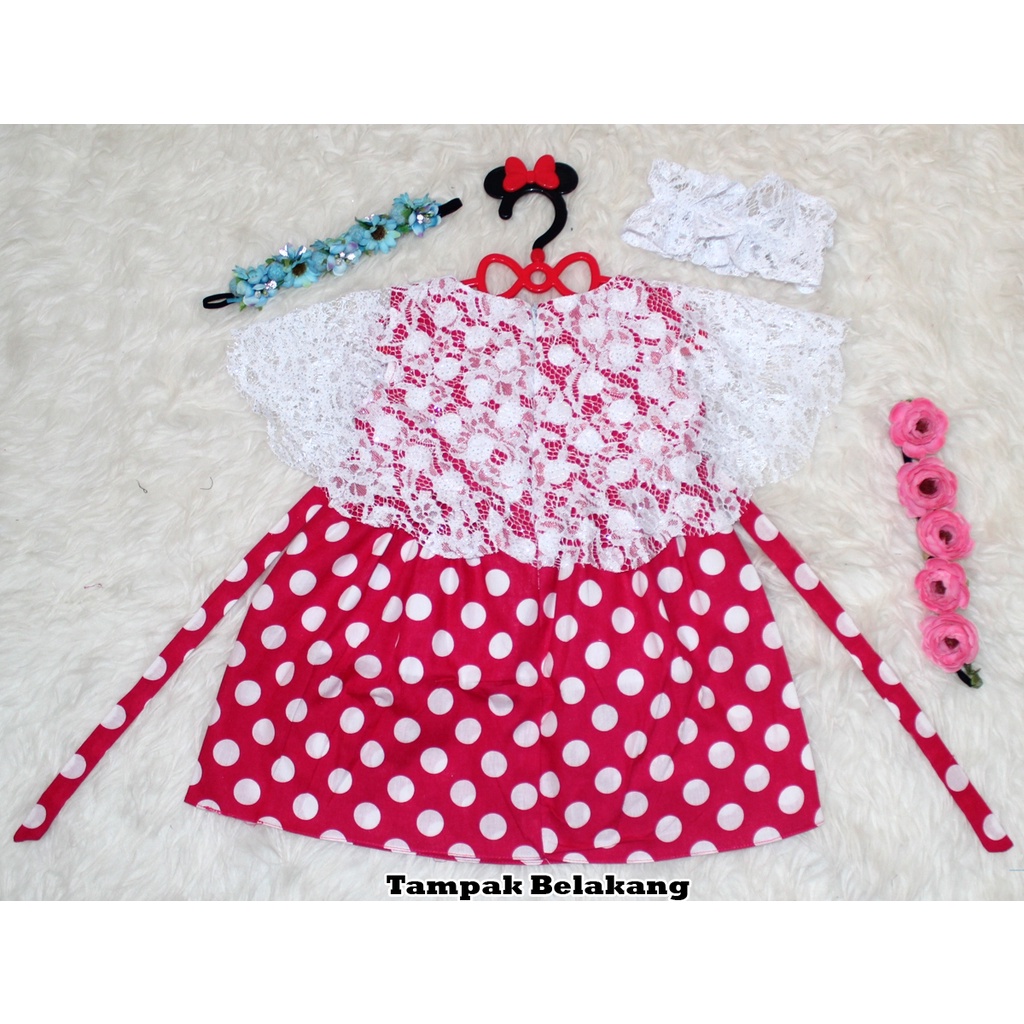 Dress Kids Kelly onde /Terusan Dress Casual+FREE Bando/Gaun Anak Polka