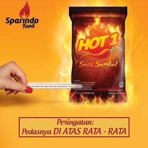 

Saus Sambal Hot 1 1kg | Hot1 Saus Sambal Pedas 1 Kg | Hot1 Sauce Sambal 1kg & Sachet | Hot 1 Stik 9gr isi 24 Sachet