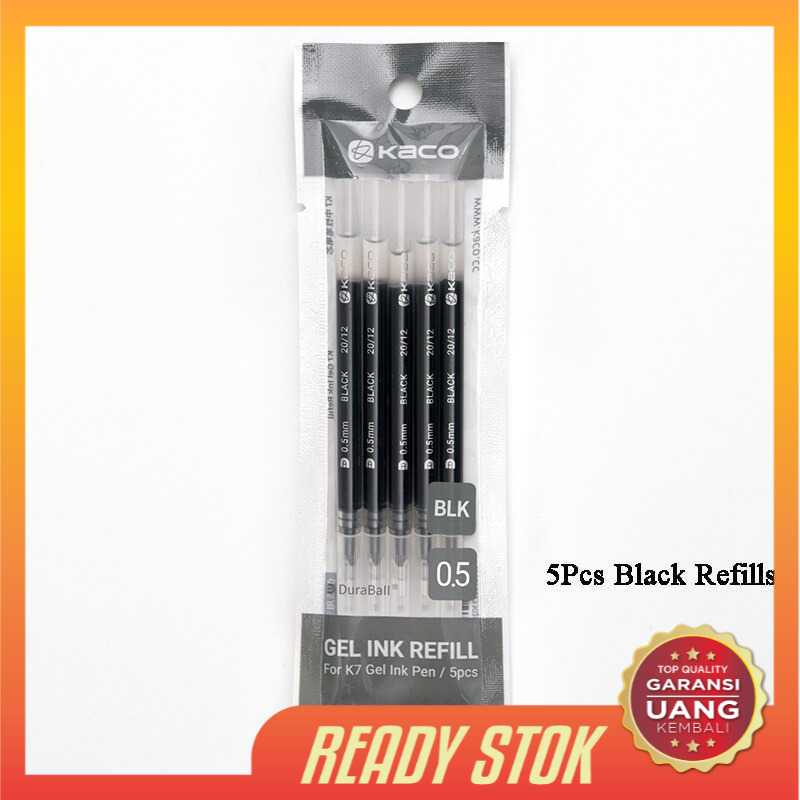

Refill Tinta Pulpen K7 Gel Pen 0.5mm 5 PCS (Black Ink) - K1619 KACO