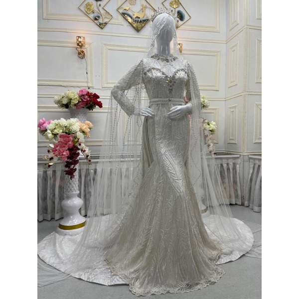 Gaun pengantin duyung full payet/Wedding dress