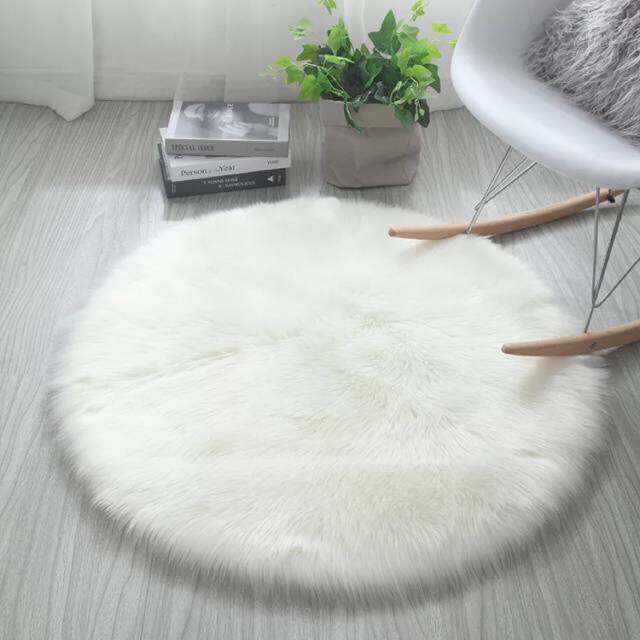 karpet bulu korea bulat bundar 50 cm  karpet bulu tebal dan lembut  tikar bulu tebal dan lembut