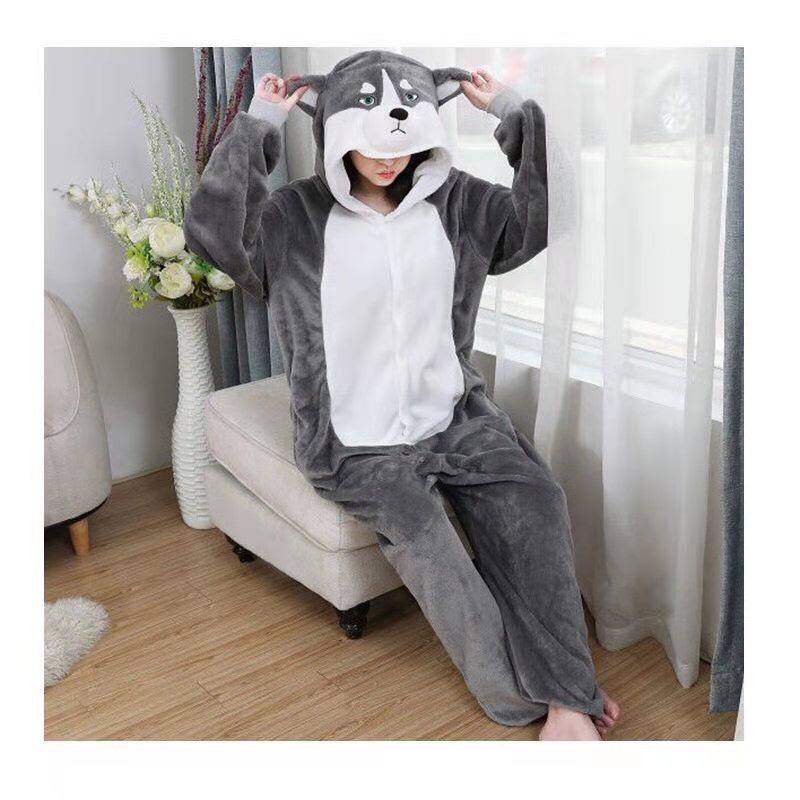 BAJU ONESIE KOSTUM ANJING HUSKEY DOG PUPPY PIYAMA COSPLAY BAJU TIDUR IMPOR