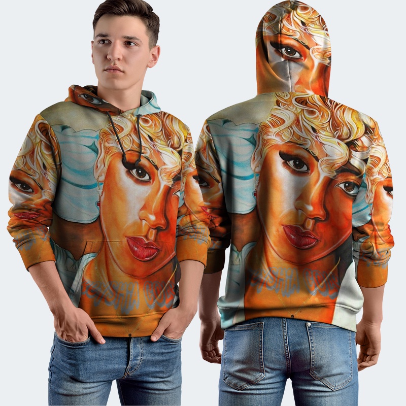 Jaket Hoodie Fullprint Keyshia Cole Bahan Polyester Jersey