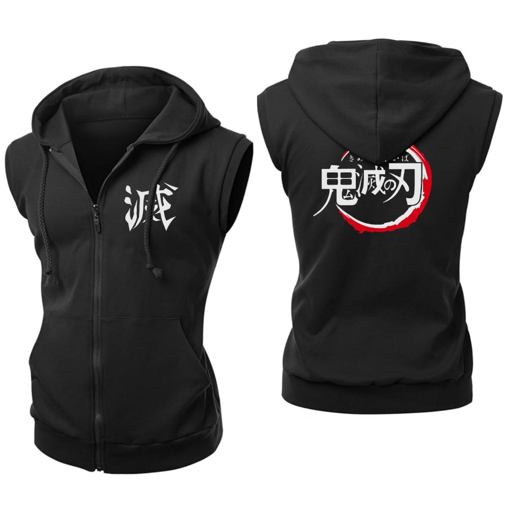 JAKET ROMPI VEST DEMON SLAYER KIMETSU NO YAIBA LOGO ZIPP HOODIE