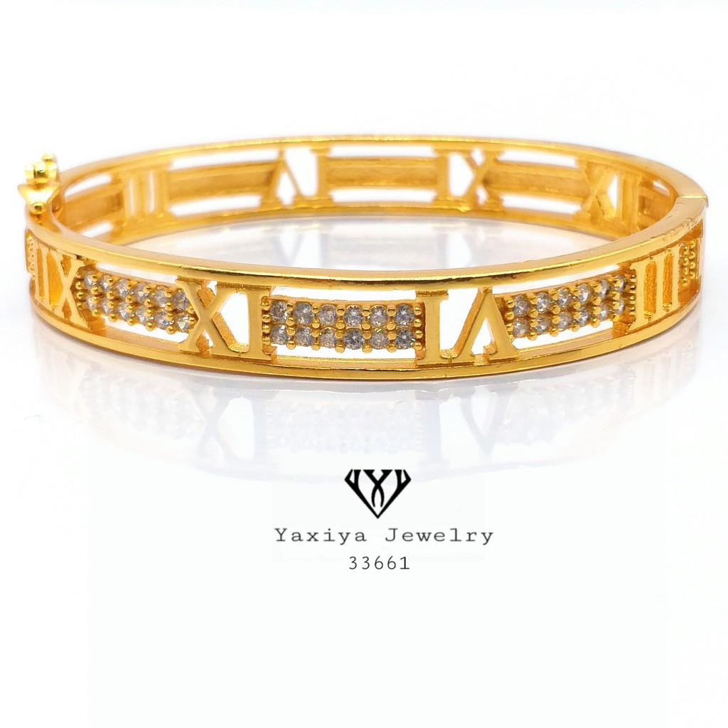 

Gelang Tangan permata Perhiasan Imitasi lapis emas 18K Yaxiya 1241
