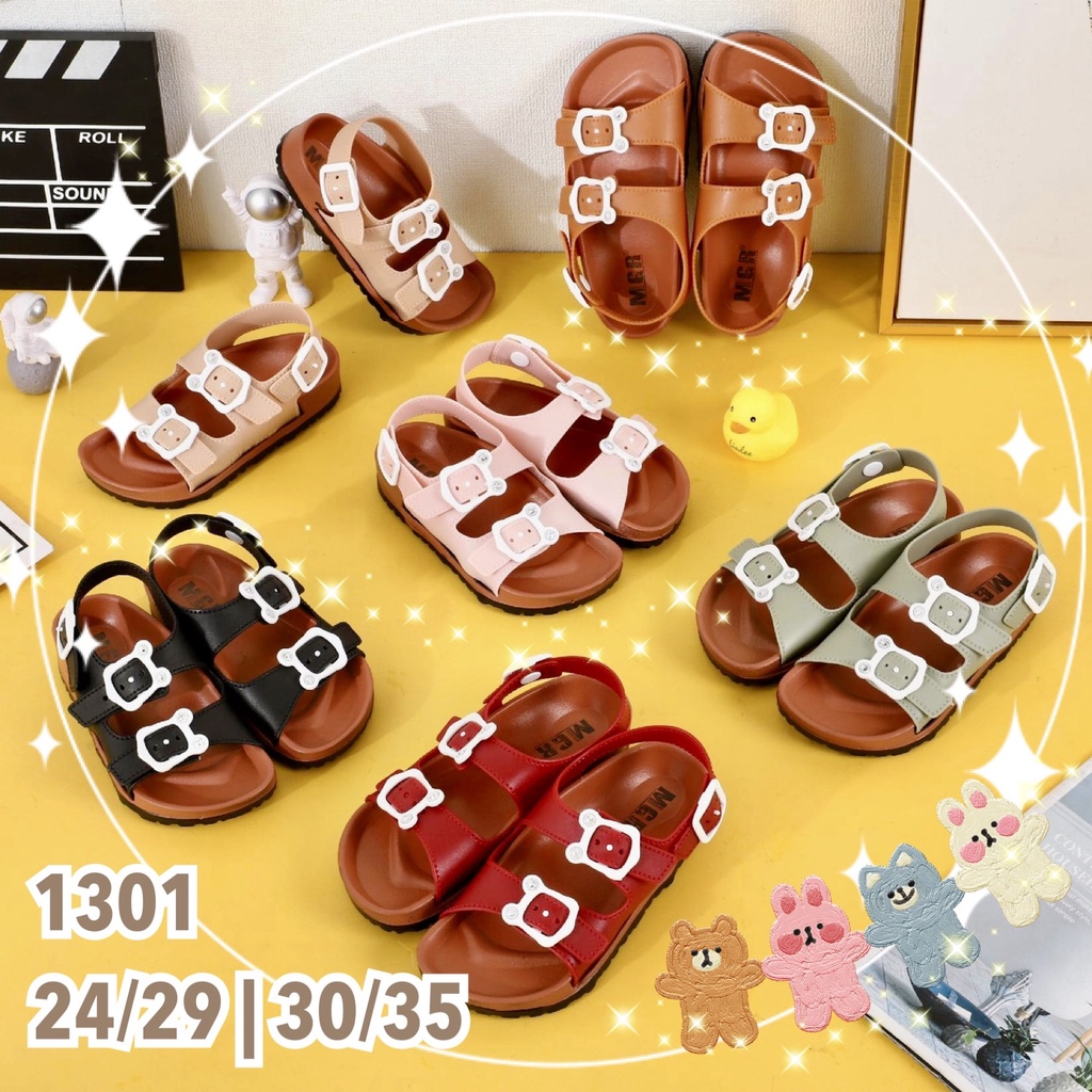 Sandal Let Jelly Anak Remaja Cewek Cowok Ban 2 Gesper Beruang Bear Putih Lucu Cantik Casual Keren Impor MGR Mokaya Balance (1301)/ Size 30-35
