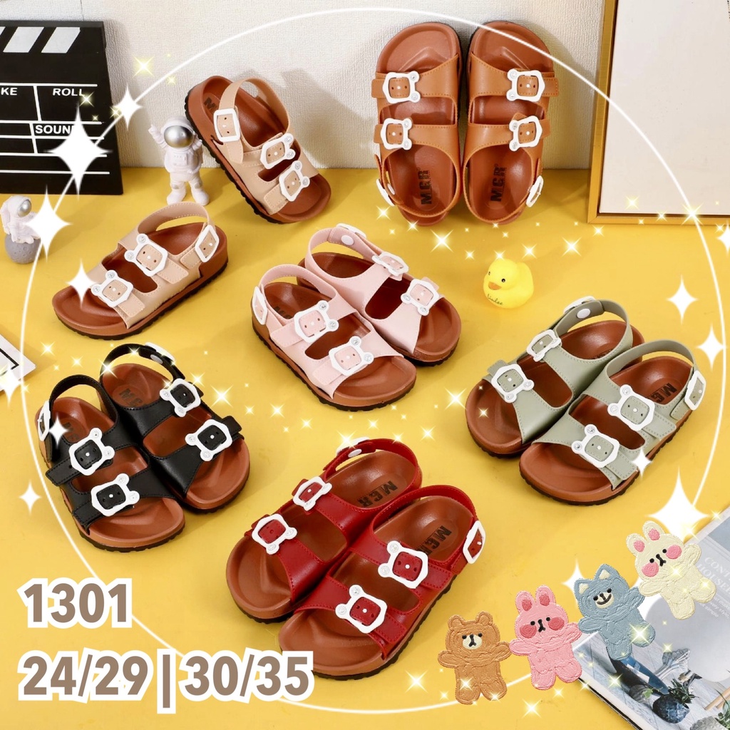 Sandal Let Jelly Anak Remaja Cewek Cowok Ban 2 Gesper Beruang Bear Putih Lucu Cantik Casual Keren Impor MGR Mokaya Balance (1301)/ Size 24-29