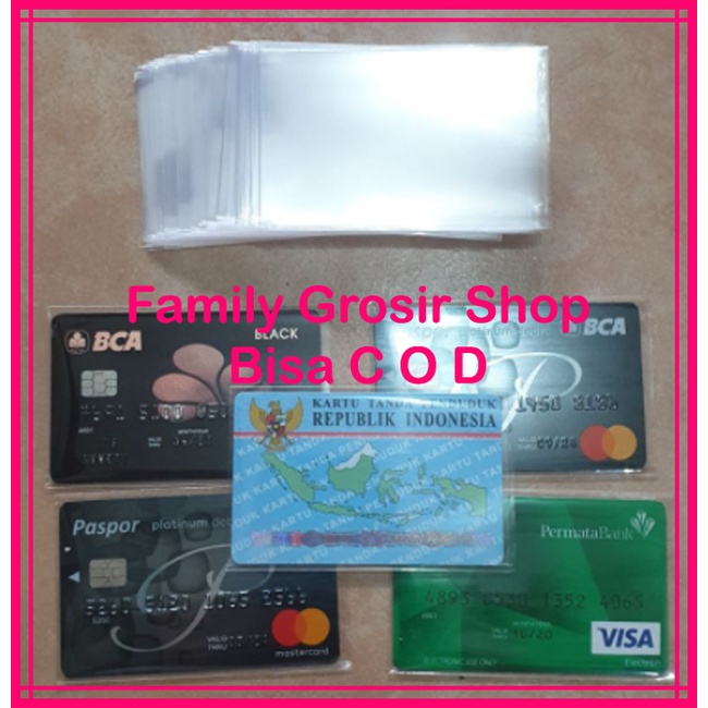 (10pcs) Sampul Cover TRANSPARAN Kartu ATM, KTP, SIM Plastik Pelindung transparan