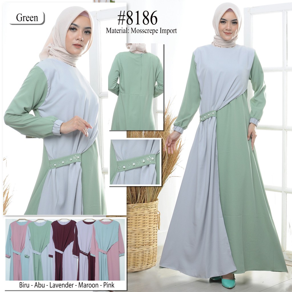Gamis Terbaru Model Polos Kombinasi GB-8186