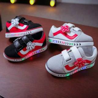 K3203 Sepatu Sneakers LED Shoes Anak Sekolah PAUD Balita