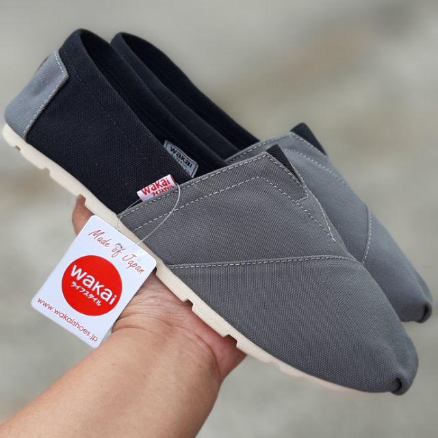 Sepatu slip on WAKAI tag vietnam [ PART 1 ]-abu hitam