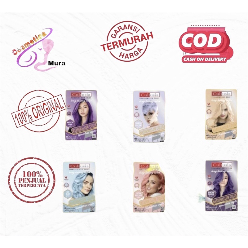 new cultusia pastel series - cultusia marshmallow color 30 ml - cat rambut cultusia marshmallow