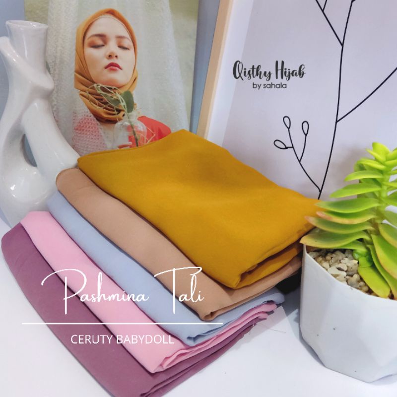 Kerudung Pashmina Tali Ceruty Babydoll | Hijab Pashmina Murah | Pashmina Instant