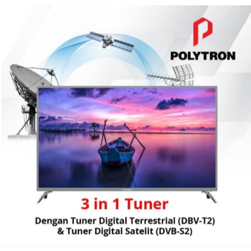 Polytron LED TV Digital 50 Inch PLD 50S873 USB Movie 50&quot; GARANSI 5 Thn